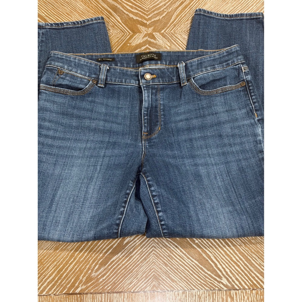Talbots Flawless Five-Pocket Boyfriend Jeans Womens 10 Blue Denim Medium Wash